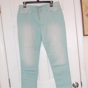 Simply Vera Vera Wang Women's Turquoise/Aqua Faded Skinny Ankle Jeans Size 10